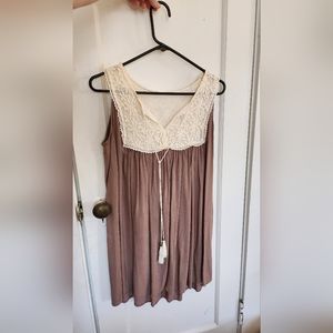 Flowery no sleeve, short dress